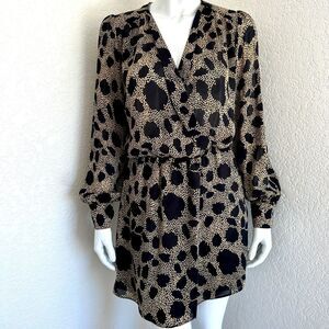 PARKER Dress Leopard Print Long Sleeve Dress Size XS